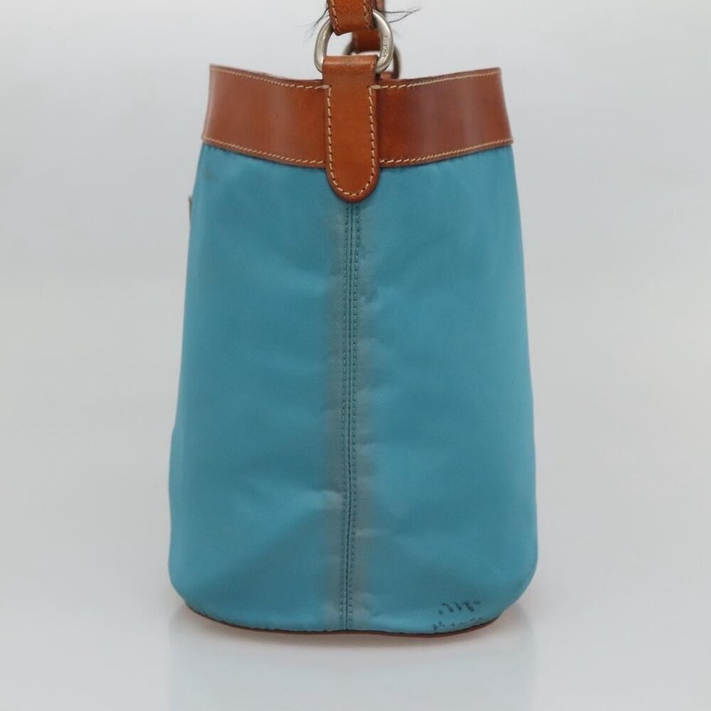 Authentic PRADA Shoulder Bag Nylon Leather Silver Blue - Picture 11 of 16